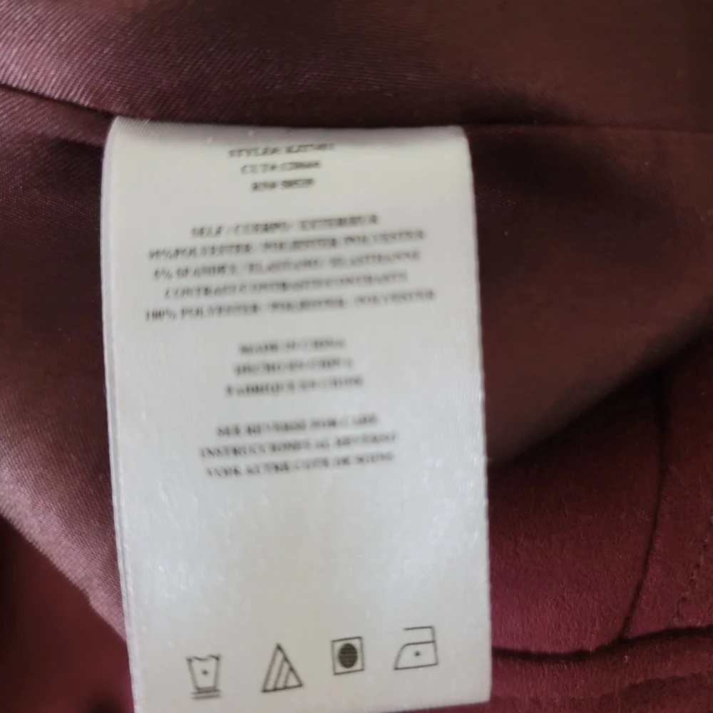 Kut From The Kloth Burgandy Faux Suede Full Zip Crop Jacket SZ S